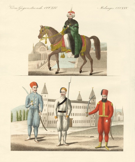 The Turkish sultan Mahmud and his new troups à École allemande, (19ème siècle)
