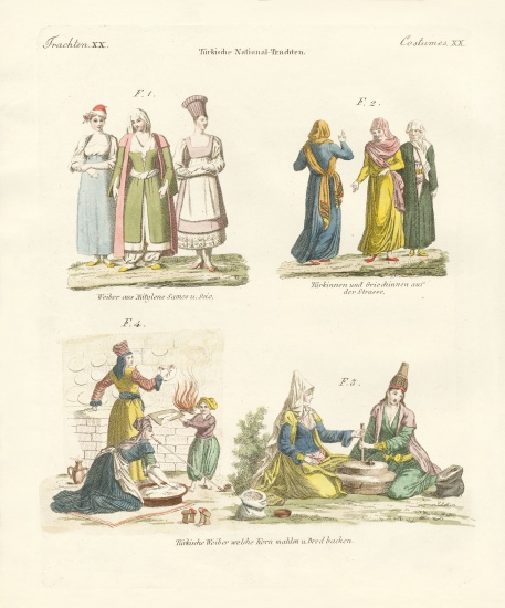 Turkish national costumes à École allemande, (19ème siècle)