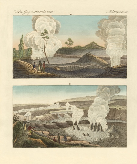 Volcanoes on the Island of Hawaii à École allemande, (19ème siècle)