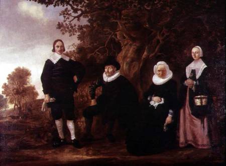 Family Group in a landscape à Gerrit van Donck