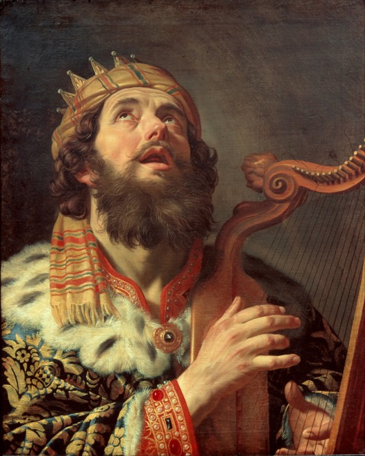 King David Playing the Harp à Gerrit van Honthorst