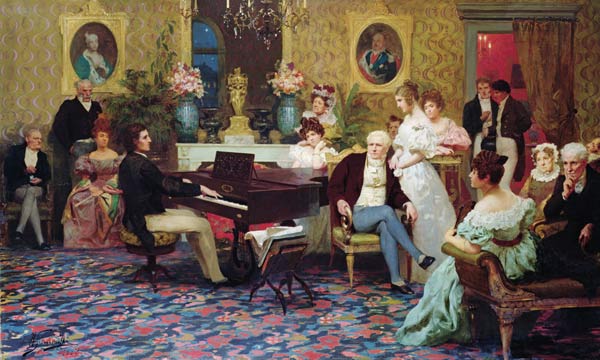 Chopin Playing the Piano in Prince Radziwill's Salon à G.I. Semiradski