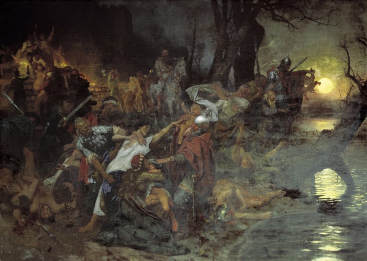 Svyatoslav's I of Kiev Warriors Fighting during the Siege of Dorostolon in 971 à G.I. Semiradski