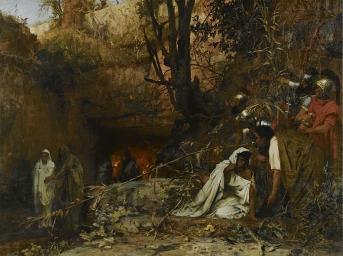Christian persecutors at the entrance to the catacombs à G.I. Semiradski