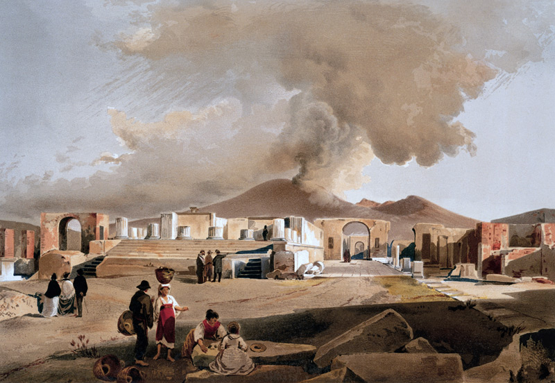 The Temple of Jupiter and the Forum at Pompeii, c.1860 (colour litho) à Giacinto Gigante