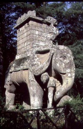 A Gigantic Sculpted Elephant, from the 'Parco dei Mostri' (Monster Park) gardens laid out between 15