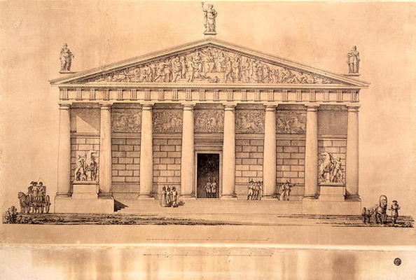 The Riding School of the Imperial Guards, St. Petersburg (engraving) à Giacomo Quarenghi