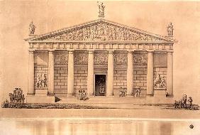 The Riding School of the Imperial Guards, St. Petersburg (engraving)