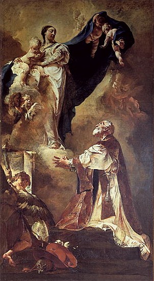Virgin and Child Appearing to St. Philip Neri, 1725-26 à Giambattista Piazzetta ou Piazetta