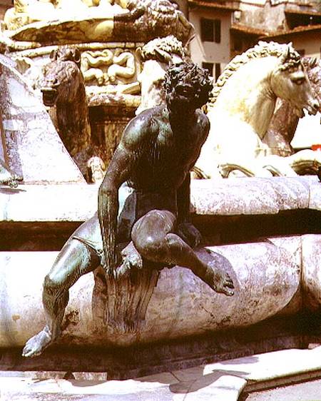 The Fountain of Neptune, detail of a laughing figure à Giambologna