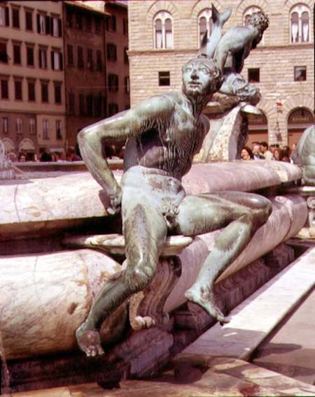 The Fountain of Neptune, detail of a seated figure à Giambologna