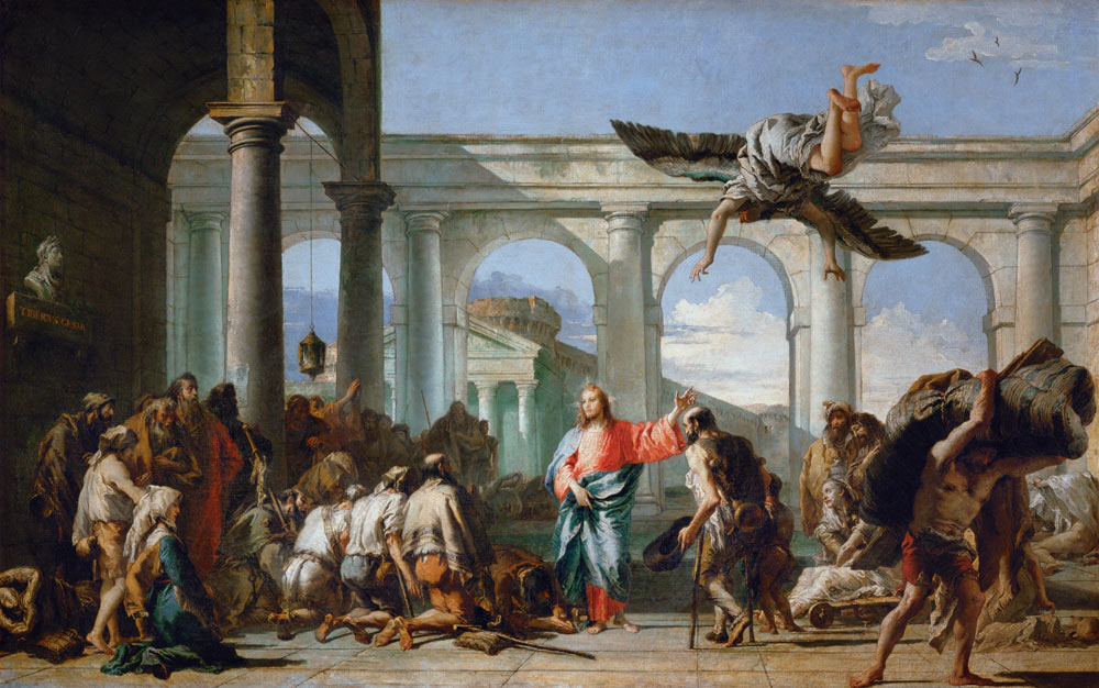 Jesus Healing the Paralytic at the Pool of Bethesda, c.1759 (oil on canvas) à Giandomenico Tiepolo