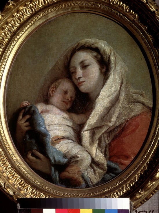 Mary with the Infant Jesus sleeping à Giandomenico Tiepolo