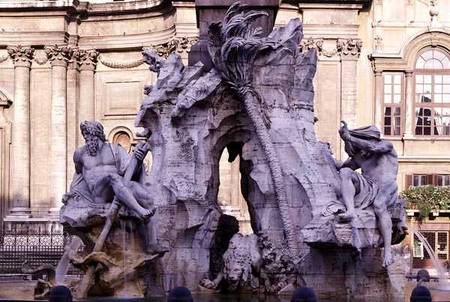Fontana dei Quattro Fiumi (Fountain of the Four Rivers) à Gianlorenzo Bernini