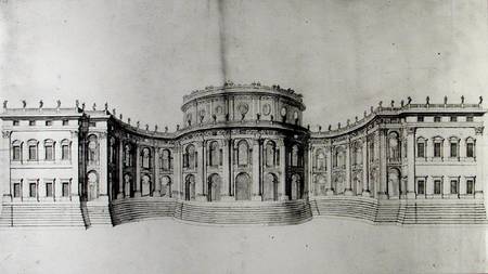 First project for the Louvre, elevation of the east facade, from 'Recueil du Louvre', volume I fol. à Gianlorenzo Bernini
