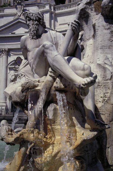 Rome, Fontana dei Fiumi, Ganges / Photo à Gianlorenzo Bernini