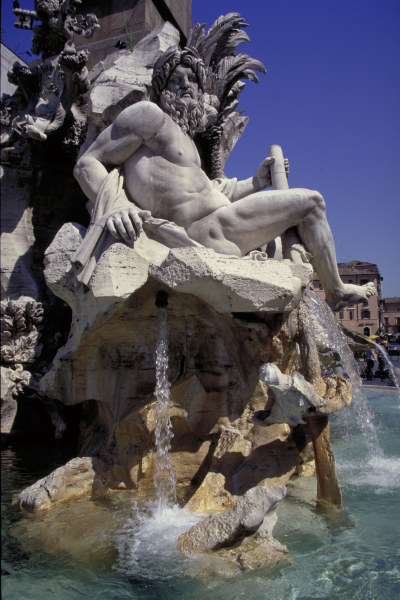 Rome, Fontana dei Fiumi, Ganges / Photo à Gianlorenzo Bernini