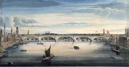 West view of New London Bridge and Old London Bridge à Gideon Yates