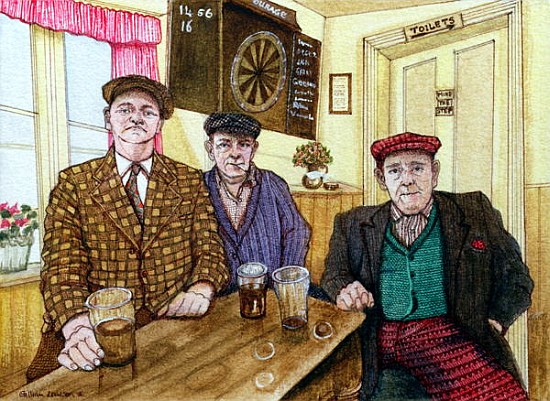 Three Men in a Pub, 1984  à  Gillian  Lawson