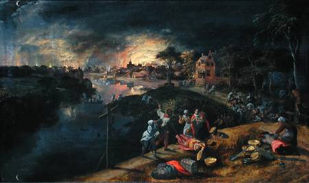Scene of a War with a Fire à Gillis Mostaert