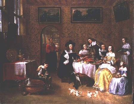 A Noble Family Dining à Gillis van Tilborgh