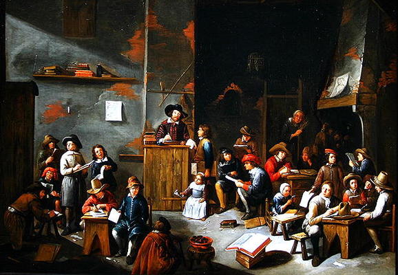 The Interior of a School Room (oil on canvas) à Gillis van Tilborgh