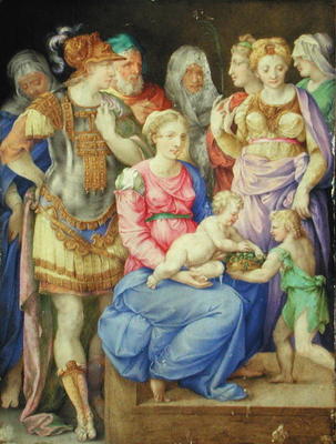 The Virgin and Child, St. John the Baptist and seven individuals, c.1553 (vellum) à Giorgio Giulio Clovio