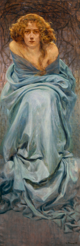 The Pain, 1900, painting by Giorgio Kienerk (1869-1948), part of the Human enigma triptych, oil on c à Giorgio Kienerk