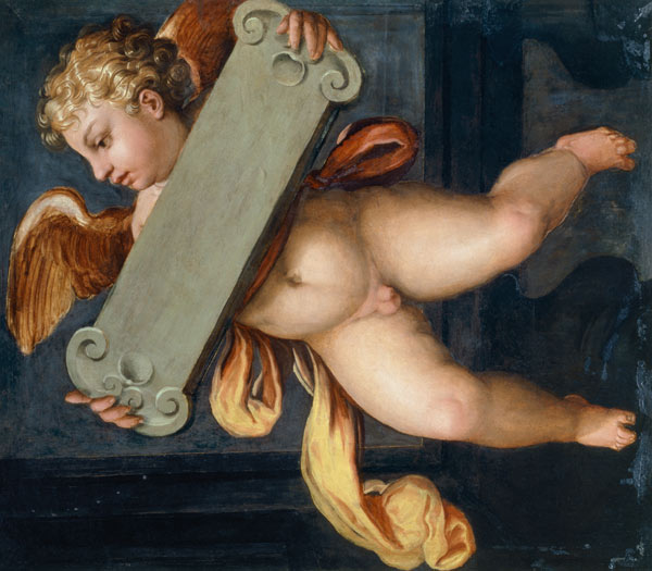 G. Vasari / Putto tenant une tablette à Giorgio Vasari