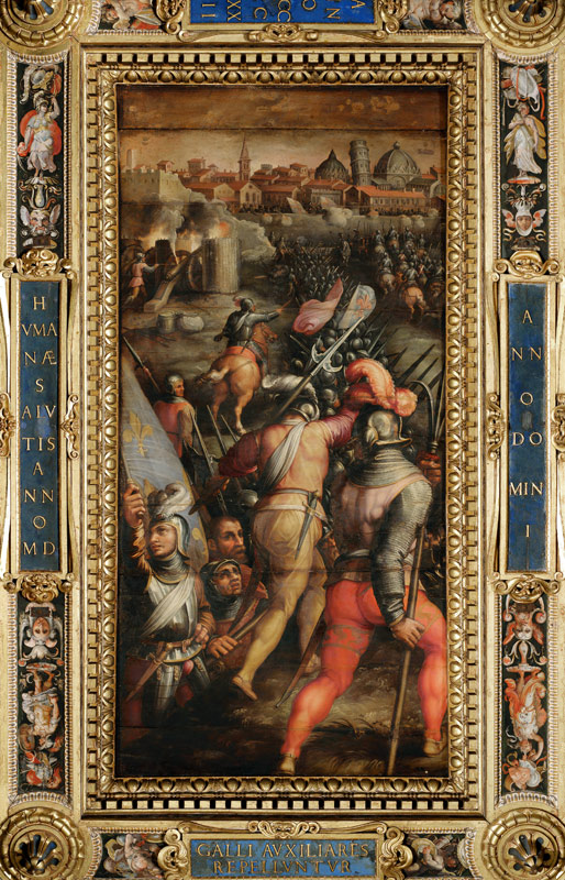 The Battle of Barbagianni from the ceiling of the Salone dei Cinquecento à Giorgio Vasari