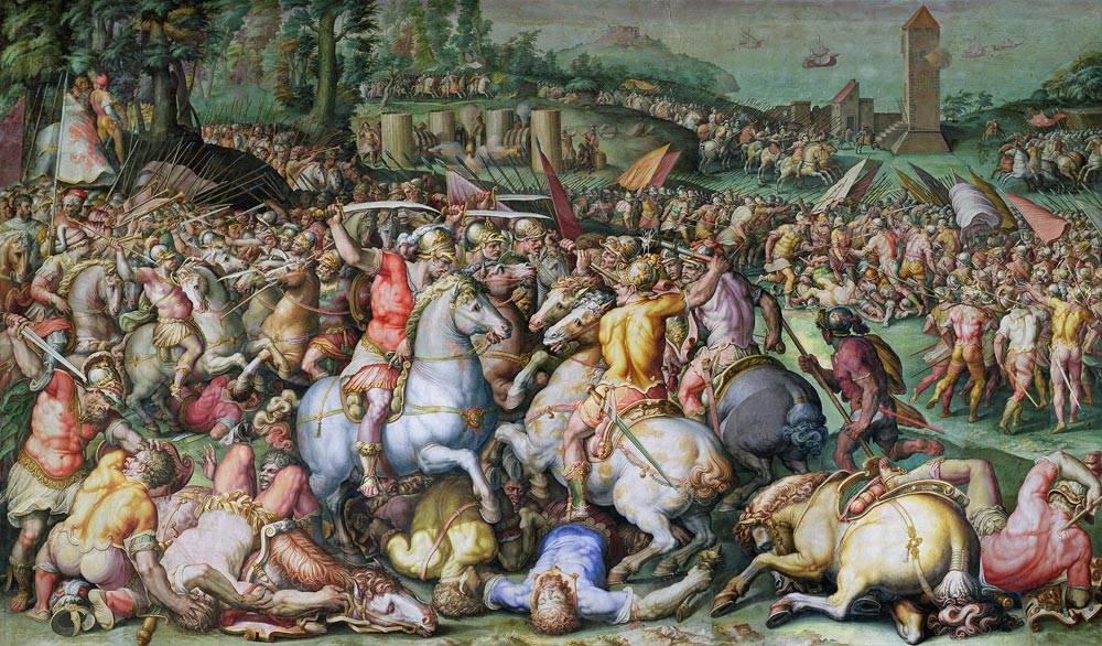 The Defeat of the Pisans at the tower of San Vincenzo, from the Salone dei Cinquecento à Giorgio Vasari