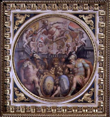 Allegory of the districts of San Giovanni and Santa Maria Novella from the ceiling of the Sala dei C à Giorgio Vasari