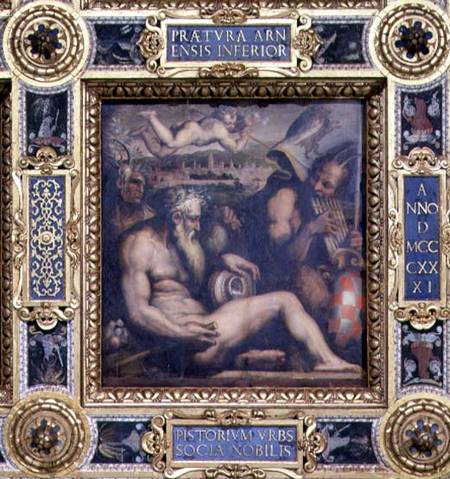 Allegory of the town of Pistoia from the ceiling of the Salone dei Cinquecento à Giorgio Vasari