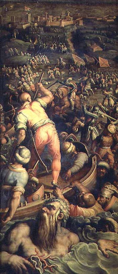 The Defeat of the Turks at Piombino from the ceiling of the Salone dei Cinquecento à Giorgio Vasari