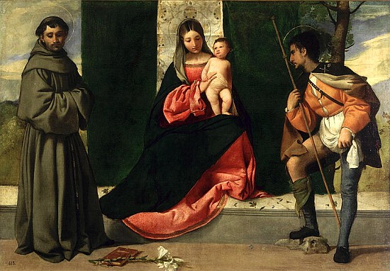 Virgin and Child with St. Anthony of Padua and St. Rocco à (Giorgio da Castelfranco) Giorgione