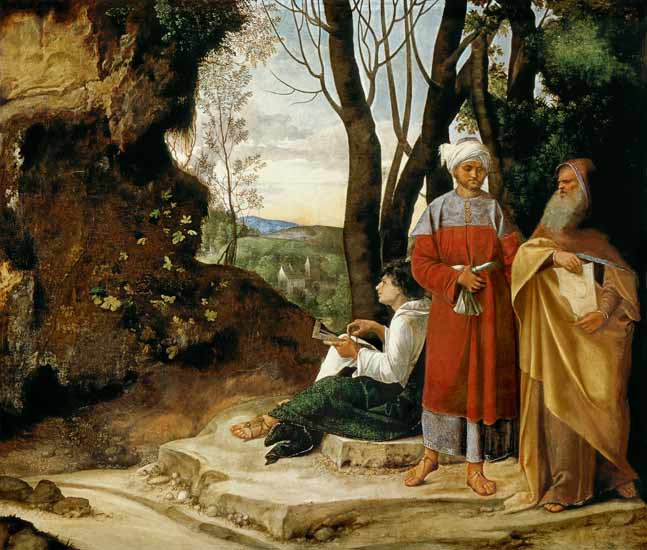 Les trois philosophes à Giorgione (alias Giorgio Barbarelli ou da Castelfranco)