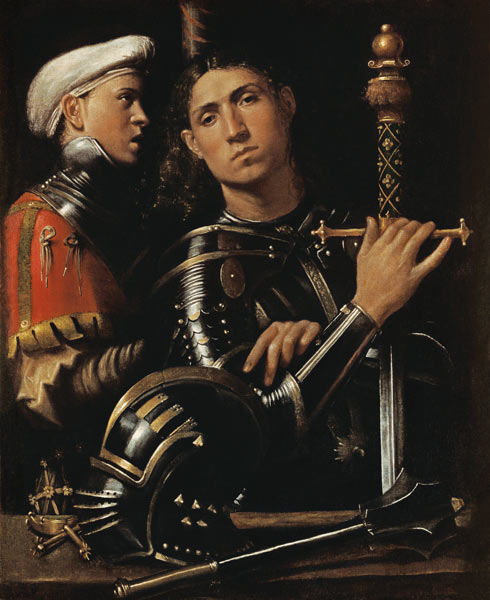 Warrior with Groom (Il Gattamelata) à Giorgione (alias Giorgio Barbarelli ou da Castelfranco)