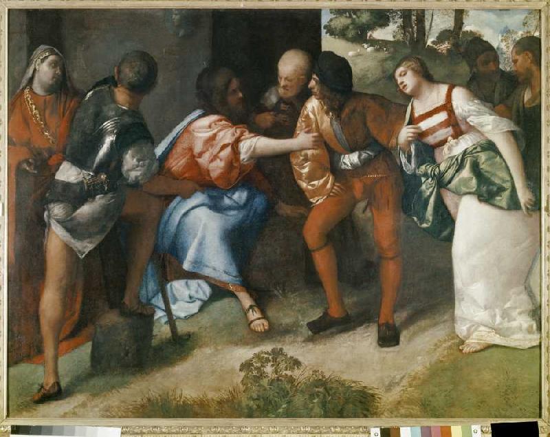 Christus und die Ehebrecherin à Giorgione (alias Giorgio Barbarelli ou da Castelfranco)