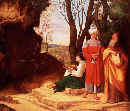 The Three Philosophers à Giorgione (alias Giorgio Barbarelli ou da Castelfranco)