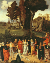 Das Urteil des Salomo. à Giorgione (alias Giorgio Barbarelli ou da Castelfranco)