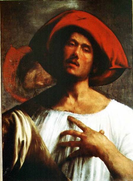 Young Man Singing à Giorgione (alias Giorgio Barbarelli ou da Castelfranco)
