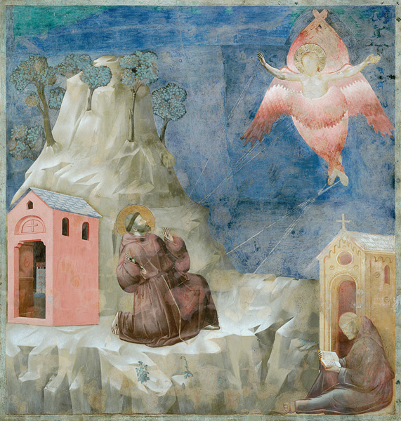Die Stigmatisation des hl. Franziskus auf dem Berg La Verna à Giotto di Bondone
