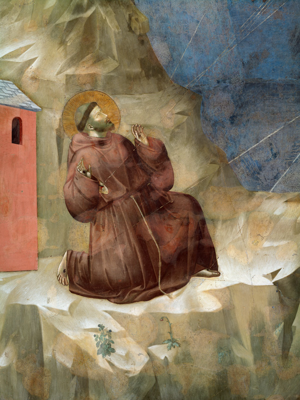 La stigmatisation de Saint-François sur le mont La Verna à Giotto di Bondone