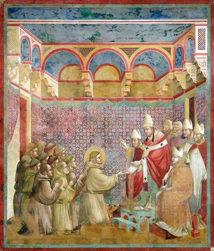 St. Francis Receives Approval of his `Regula Prima' from Pope Innocent III (1160-1216) in 1210 à Giotto di Bondone