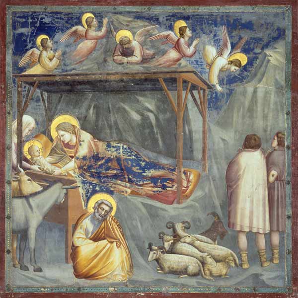 Giotto, Nativite et Annonce aux bergers à Giotto di Bondone