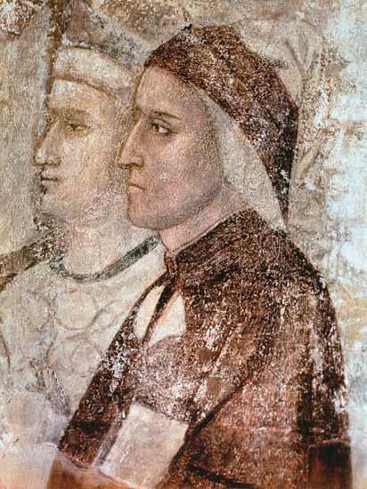 Paradise detail of Dante Alighieri (1265-1321) à Giotto di Bondone