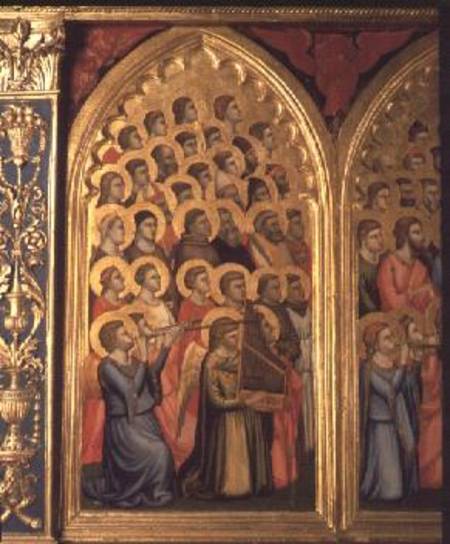 Angels from the Coronation of the Virgin Polyptych (far left panel) à Giotto di Bondone
