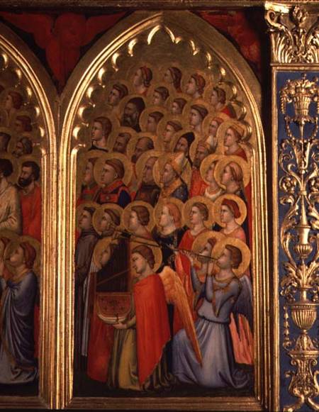Angels from the Coronation of the Virgin Polyptych (far right panel) à Giotto di Bondone