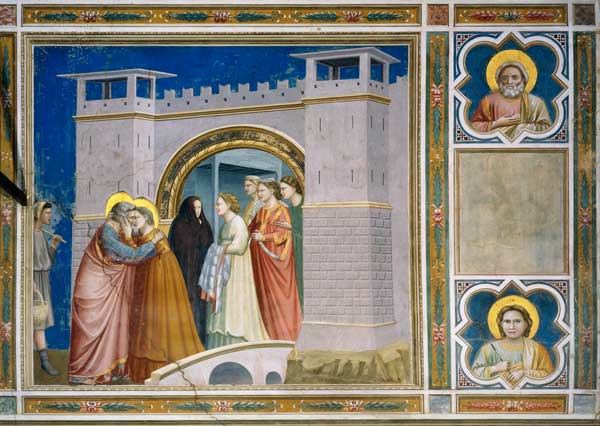 Giotto, La Rencontre a la porte d''or à Giotto di Bondone