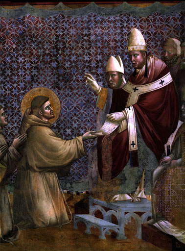 Die Bestaetigung der Ordensregel des hl. Franziskus durch Papst Innozenz III. à Giotto di Bondone